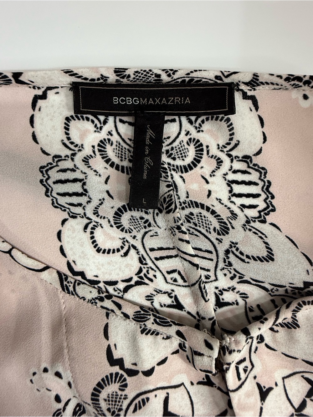 BCBGMaxazaria Olivia Light Pink Floral Lace-Print Long Sleeve Maxi Dress - Picture 3 of 7